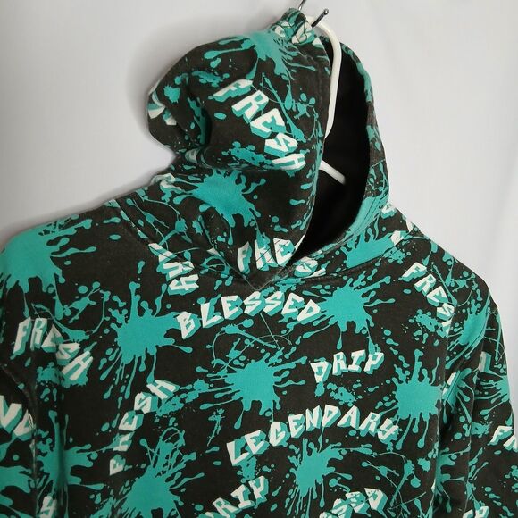 Eighty Eight Boys Fleece Hoodie Sweatshirt Retro 80s Cotton Blend Pocket sz: Lg - Picture 3 of 5